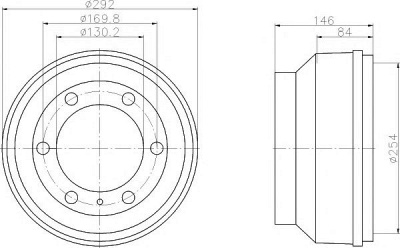 HELLA PAGID 8dt355300221 -  Тормозной барабан